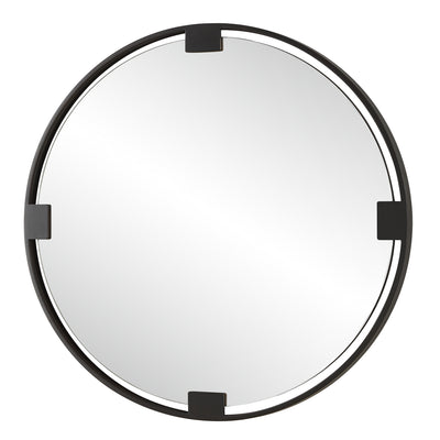 Cornelia Black Round Mirror