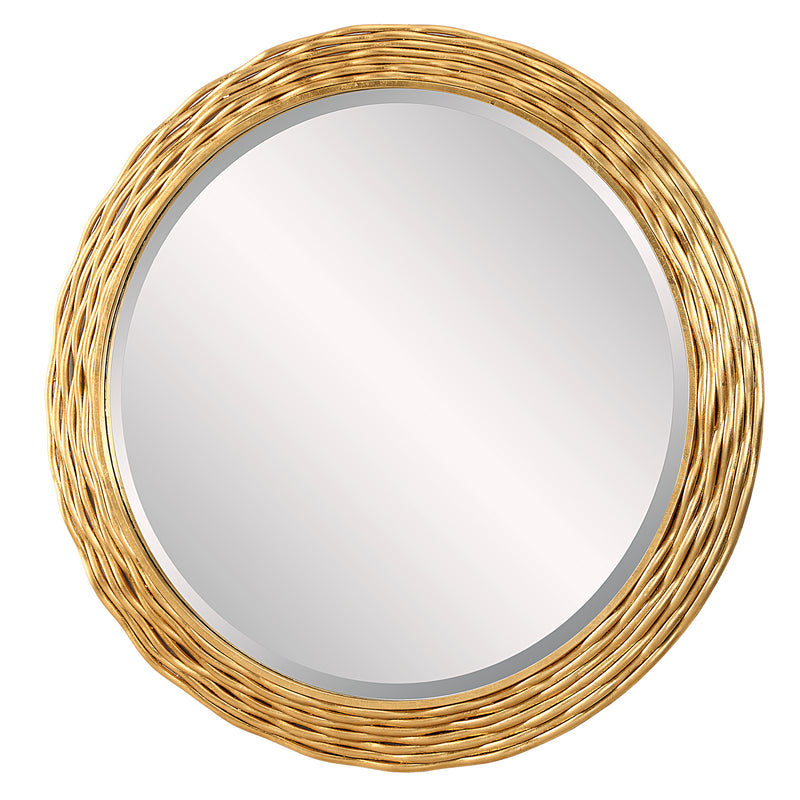 Celeste Gold Round Mirror