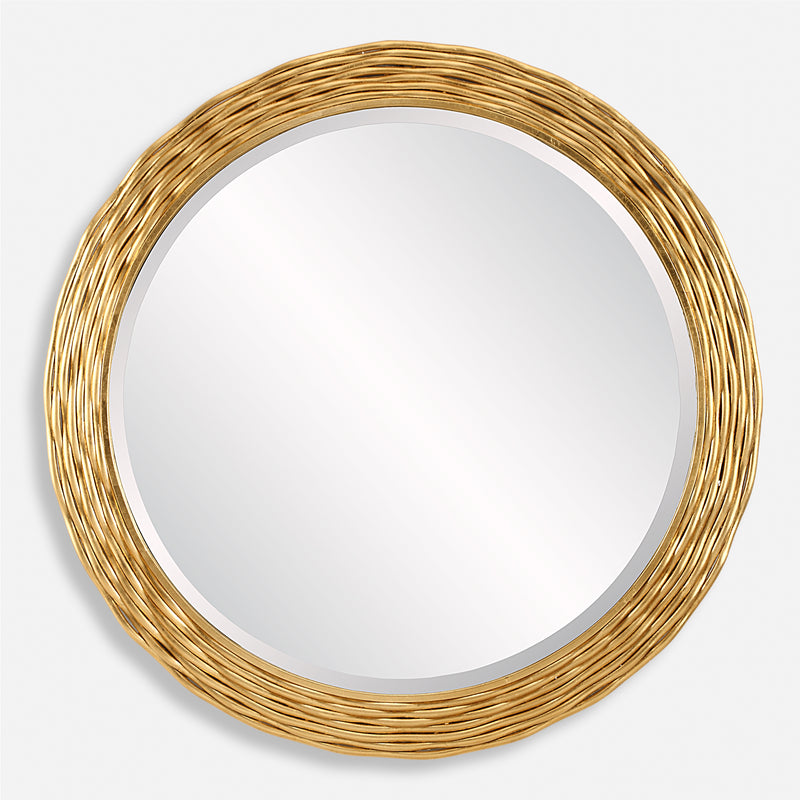 Celeste Gold Round Mirror