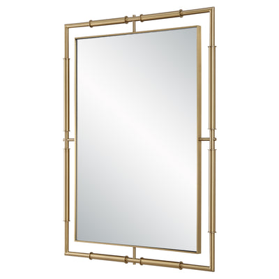 It's All Connected Rectangle Brass Mirror