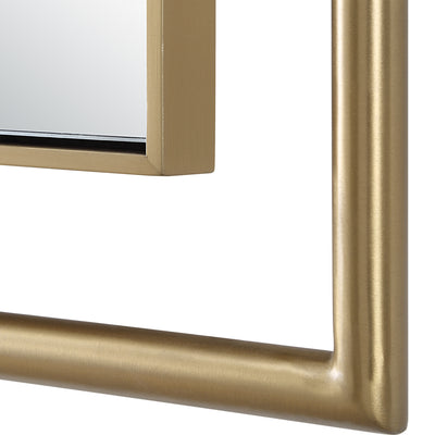 It's All Connected Rectangle Brass Mirror