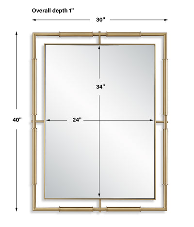 It's All Connected Rectangle Brass Mirror