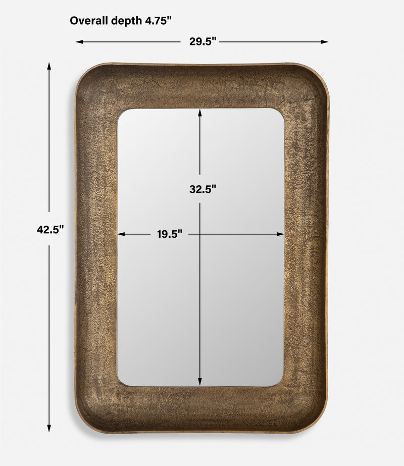 Alvaro Antique Brass Mirror