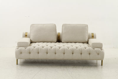 Tufting Beige 2 Seater Loveseat