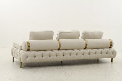 Tufting Beige 4 Seater Sofa