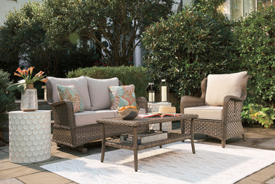 Clear Ridge Outdoor Nuvella Glider Loveseat & Coffee Table Set