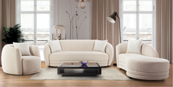 Davos Off White Sofa Set