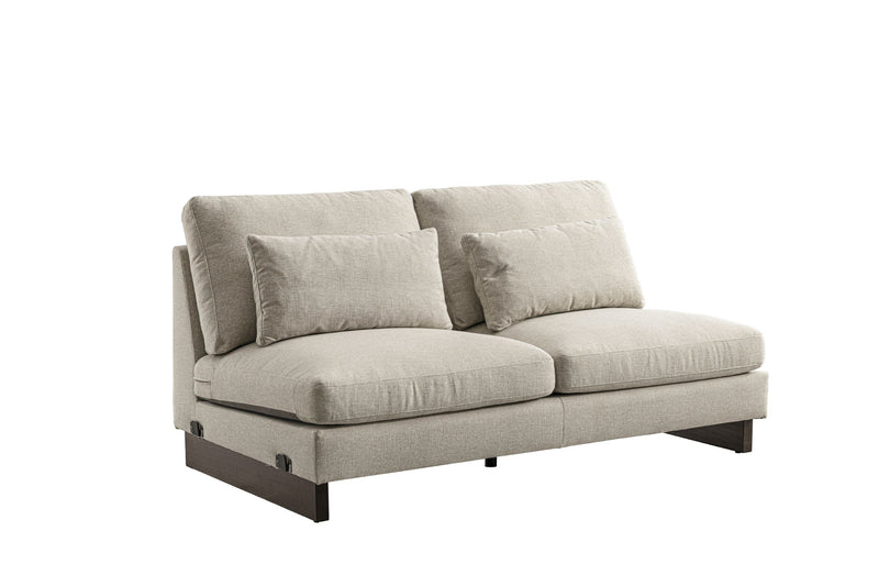 Violin Beige Armless Loveseat