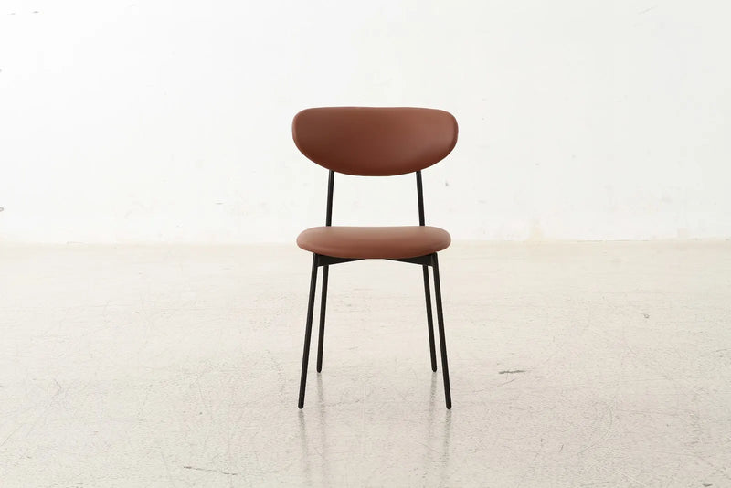 ModernSimplicity Brown PU and Black Leg Dining Chairs