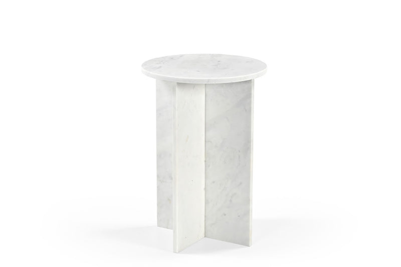 RF-2082-T010Kendall MARBLE SIDE TABLE White