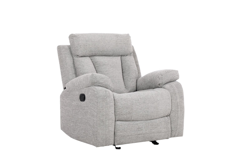 Warsaw Grey Manual Recliner with Glider