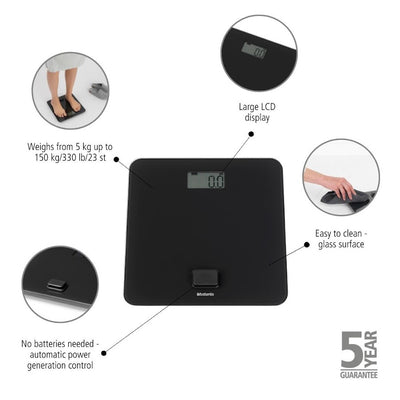 Brabantia  Digital Bathroom Scale without Battery  Dark Grey