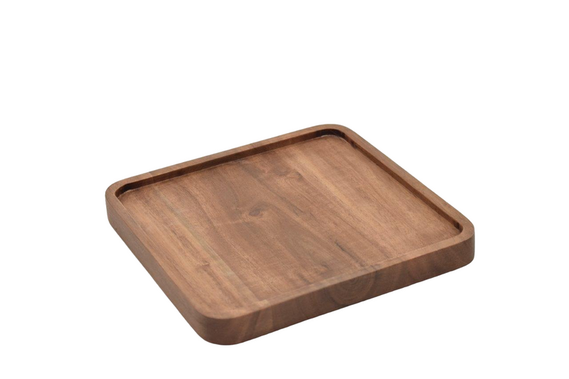 Refined Square Wood Tray