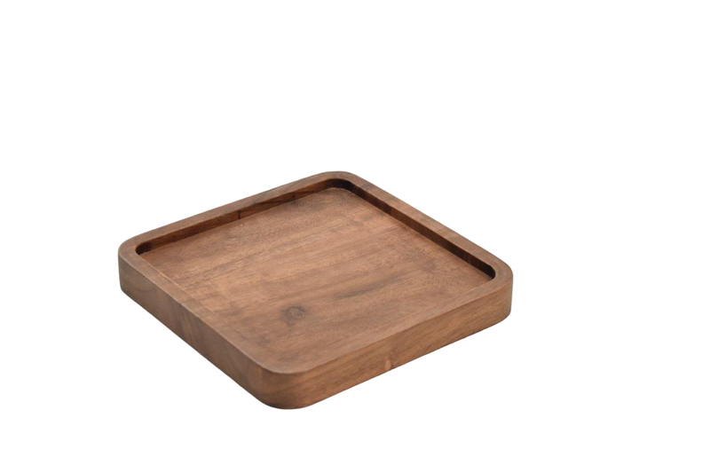 Refined Square Wood Tray