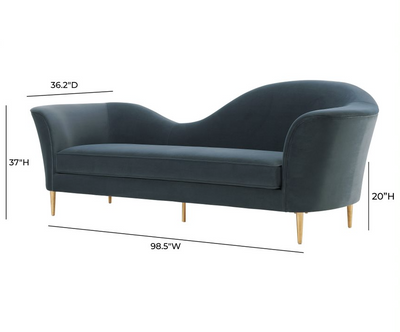 Plato Grey Velvet Sofa