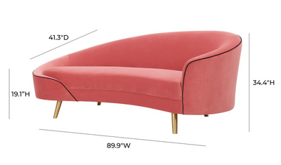 Cleopatra Hot Pink Velvet Sofa