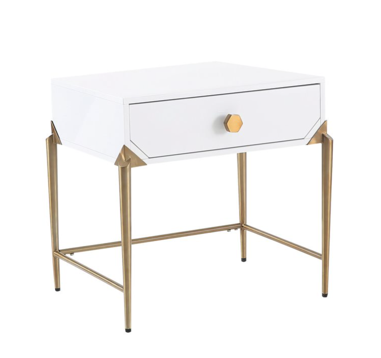 Bajo White Lacquer Side Table