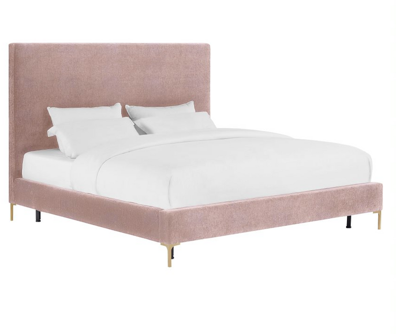Delilah Blush Textured Velvet Bed In King