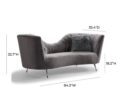 Eva Grey Velvet Sofa