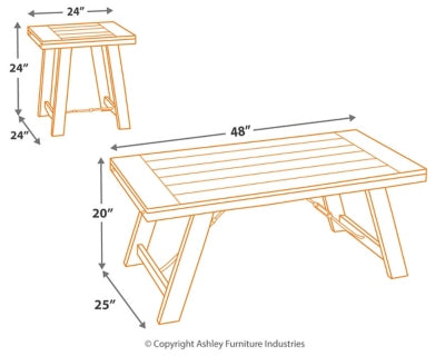 OCCASIONAL TABLE SET (3/CN) (122.2502cm x 60.96cm)