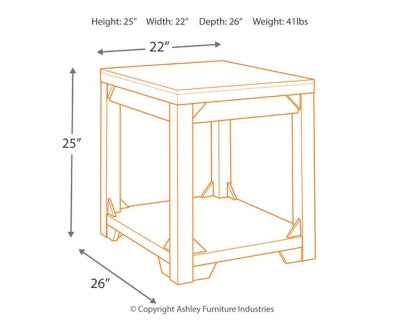 Rectangular End Table (56.2102cm x 66.04cm)