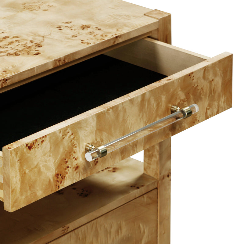 Brandyss Natural Burl Nightstand