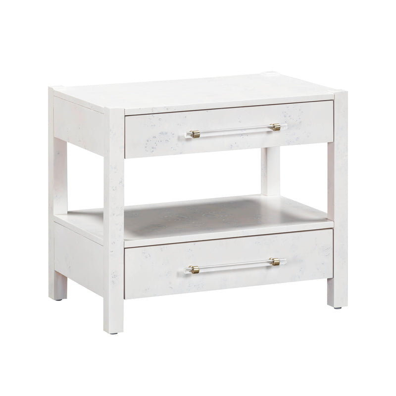 Brandyss White Burl Nightstand