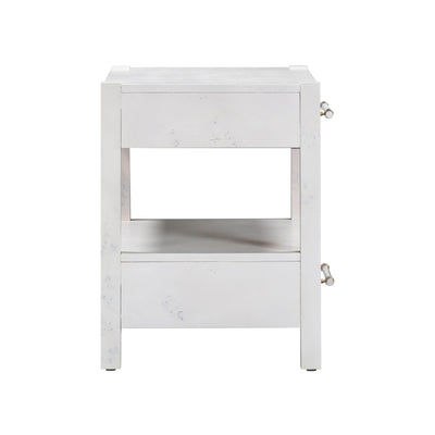 Brandyss White Burl Nightstand