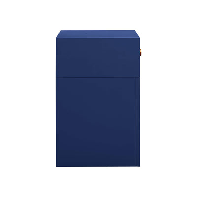 Suzie Navy & Rattan Nightstand