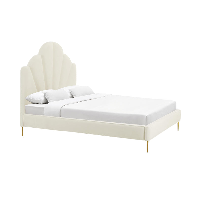 Bianca Cream Velvet Bed in King