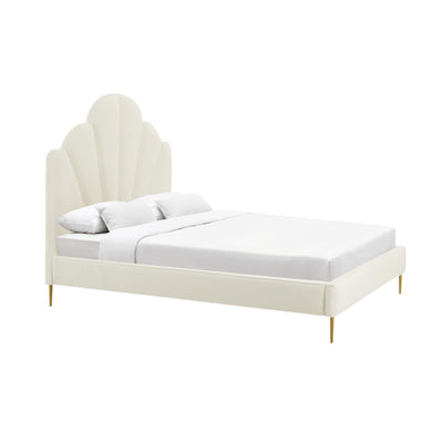 Bianca Cream Velvet Bed in Full