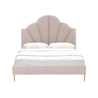 Bianca Blush Velvet Bed in Queen