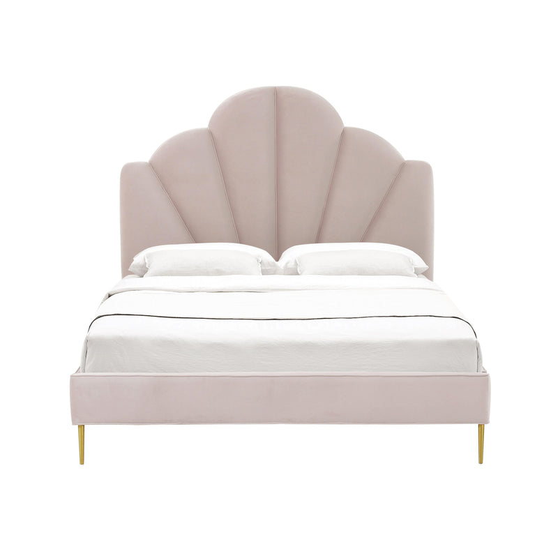 Bianca Blush Velvet Bed in Queen