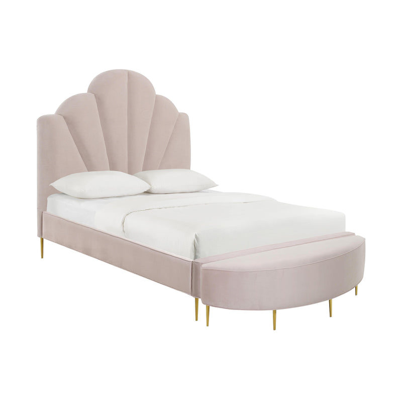 Bianca Blush Velvet Bed in Queen