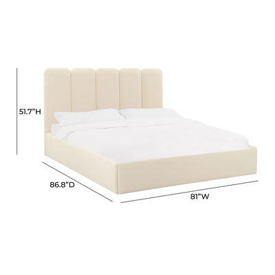 Palani Cream Velvet King Bed