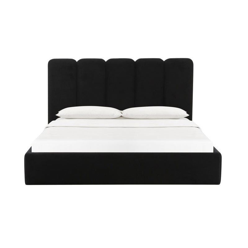 Palani Black Velvet King Bed