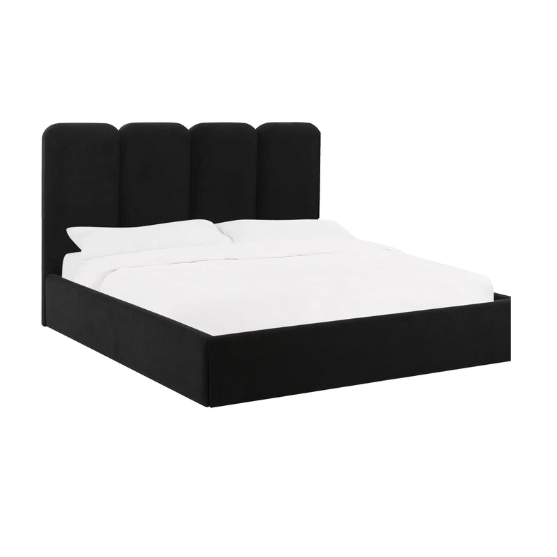 Palani Black Velvet Queen Bed