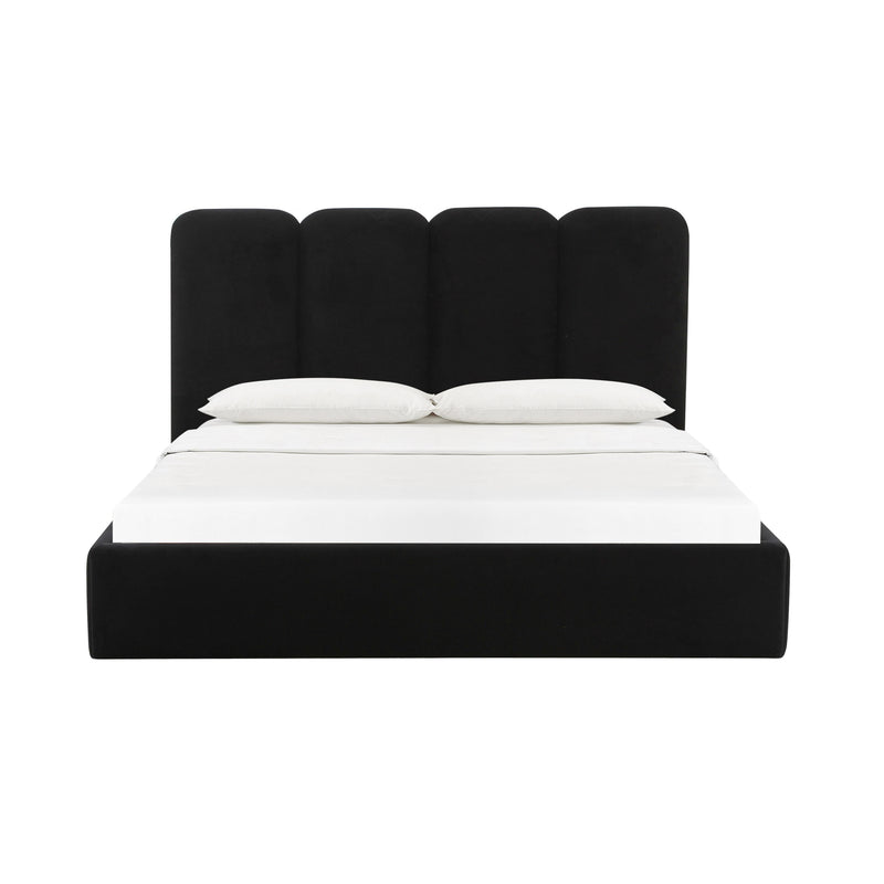 Palani Black Velvet Queen Bed