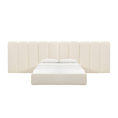 Palani Cream Boucle King Bed with Wings