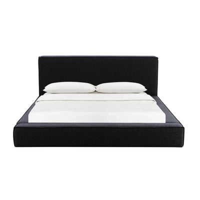 Olafur Black Linen Queen Bed