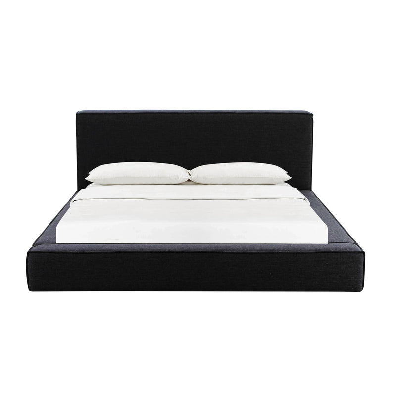 Olafur Black Linen Queen Bed