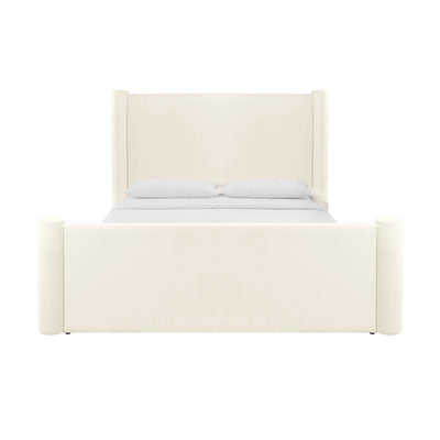 Athara Cream Velvet King Bed