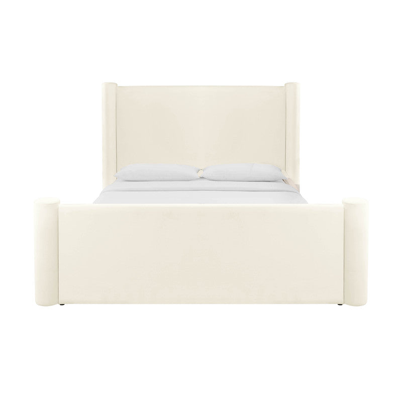 Athara Cream Velvet King Bed