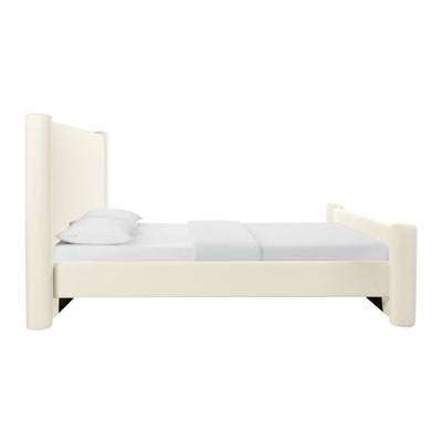 Athara Cream Velvet Queen Bed