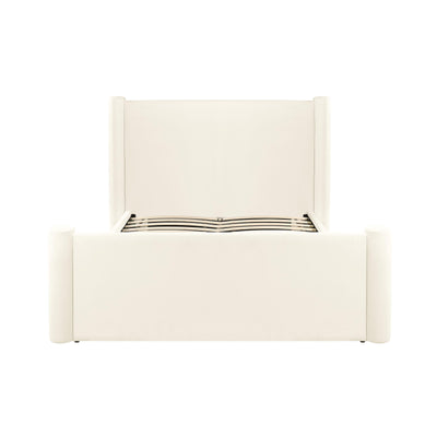 Athara Cream Velvet Queen Bed