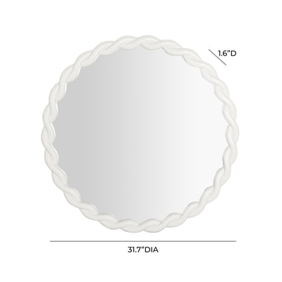 Agnes Cream Round Mirror