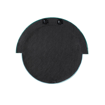 Lally Aqua Velvet Round Wall Mirror