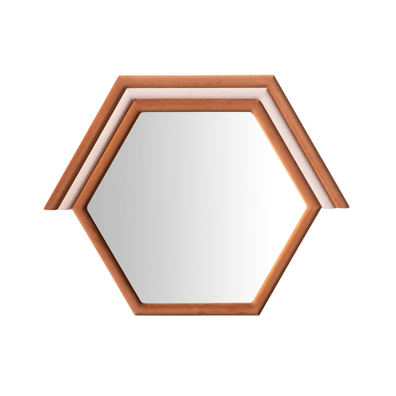 Lally Terracotta Velvet Prism Wall Mirror