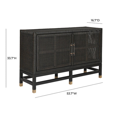 Amara Charcoal Woven Rattan Buffet