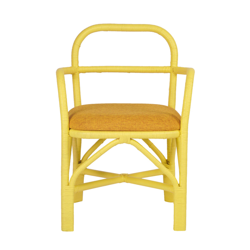 Ginny Yellow Rattan Dining Chair